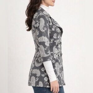 3 Sisters Paisley Double-Breasted Coat (Made in USA). Size:M